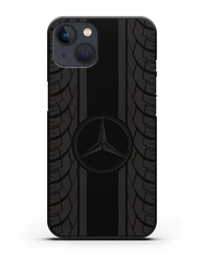 Чехол с логотипом Мерседес Бенц силиконовый для iPhone 13