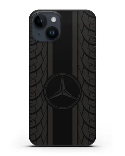 Чехол с логотипом Мерседес Бенц силиконовый для iPhone 14