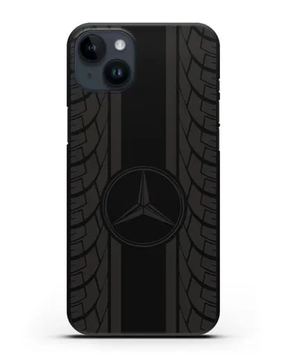 Чехол с логотипом Мерседес Бенц силиконовый для iPhone 14 Plus