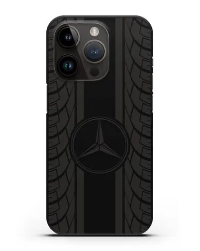 Чехол с логотипом Мерседес Бенц силиконовый для iPhone 14 Pro