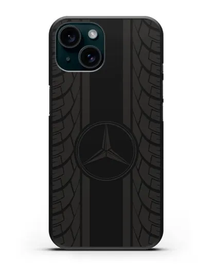 Чехол с логотипом Мерседес Бенц силиконовый для iPhone 15