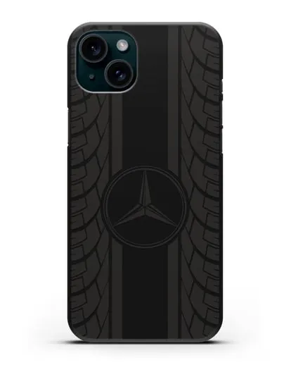 Чехол с логотипом Мерседес Бенц силиконовый для iPhone 15 Plus