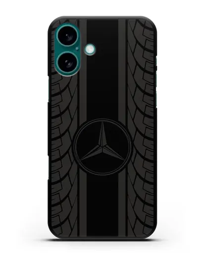 Чехол с логотипом Мерседес Бенц силиконовый для iPhone 16 Plus