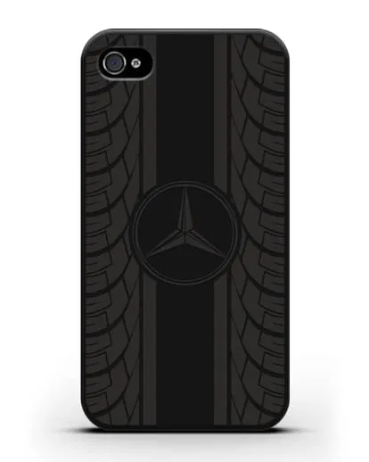Чехол с логотипом Мерседес Бенц силиконовый для iPhone 4/4s