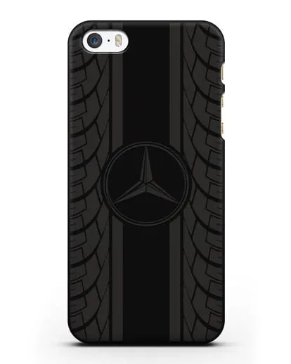 Чехол с логотипом Мерседес Бенц силиконовый для iPhone 5/5s/SE