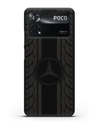 Чехол с логотипом Мерседес Бенц силиконовый для Xiaomi Poco X4 Pro