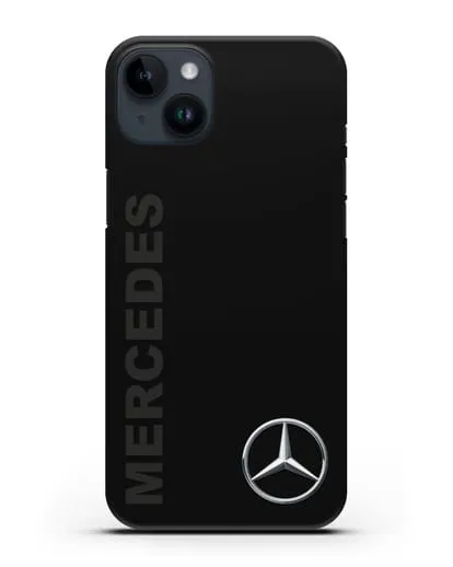 Чехол с надписью Mercedes и логотипом силиконовый для iPhone 14 Plus