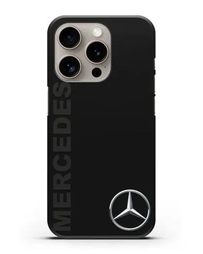 Чехол с надписью Mercedes и логотипом силиконовый для iPhone 15 Pro