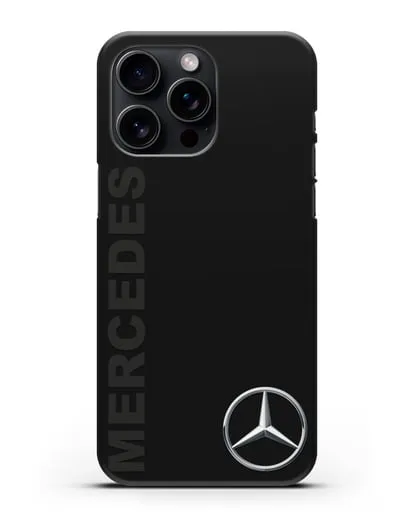 Чехол с надписью Mercedes и логотипом силиконовый для iPhone 15 Pro Max