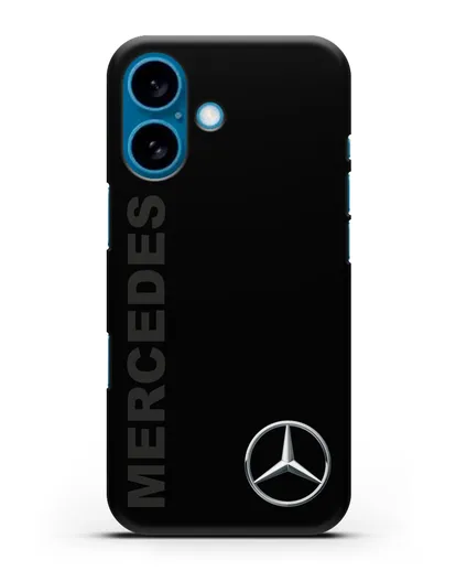 Чехол с надписью Mercedes и логотипом силиконовый для iPhone 16
