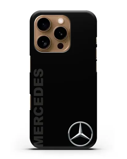Чехол с надписью Mercedes и логотипом силиконовый для iPhone 16 Pro