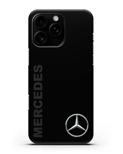 Чехол с надписью Mercedes и логотипом силиконовый для iPhone 16 Pro Max