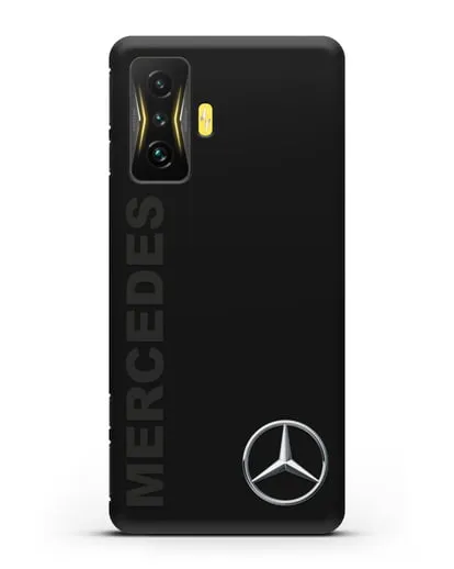 Чехол с надписью Mercedes и логотипом силиконовый для Xiaomi Poco F4 GT