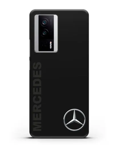 Чехол с надписью Mercedes и логотипом силиконовый для Xiaomi Poco F5 Pro