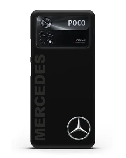 Чехол с надписью Mercedes и логотипом силиконовый для Xiaomi Poco X4 Pro