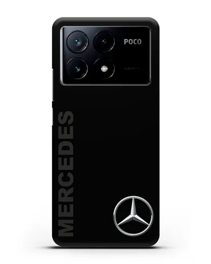 Чехол с надписью Mercedes и логотипом силиконовый для Xiaomi Poco X6 Pro
