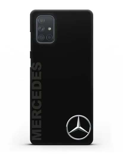 Чехол с надписью Mercedes и логотипом силиконовый для Samsung Galaxy A71 [SM-A715F]