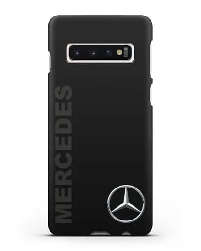Чехол с надписью Mercedes и логотипом силиконовый для Samsung Galaxy S10 [SM-G973F]