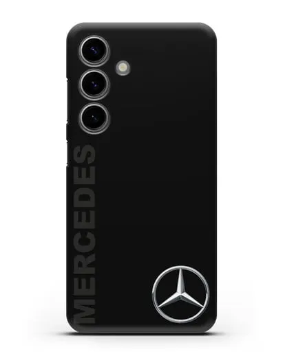 Чехол с надписью Mercedes и логотипом силиконовый для Samsung Galaxy S24