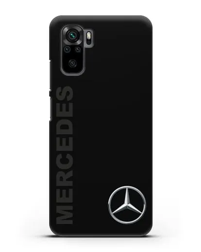 Чехол с надписью Mercedes и логотипом силиконовый для Xiaomi Redmi Note 10