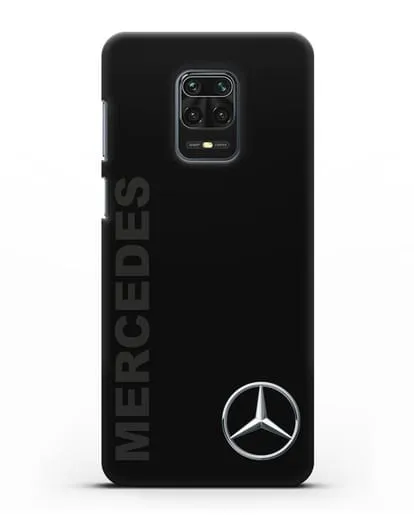 Чехол с надписью Mercedes и логотипом силиконовый для Xiaomi Redmi Note 9 Pro