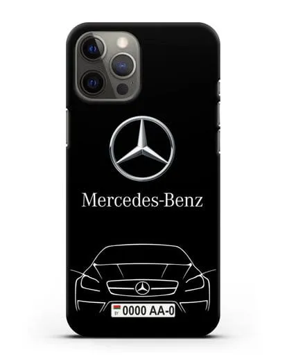 Чехол Mercedes Benz с автомобильным номером силиконовый для iPhone 12 Pro Max