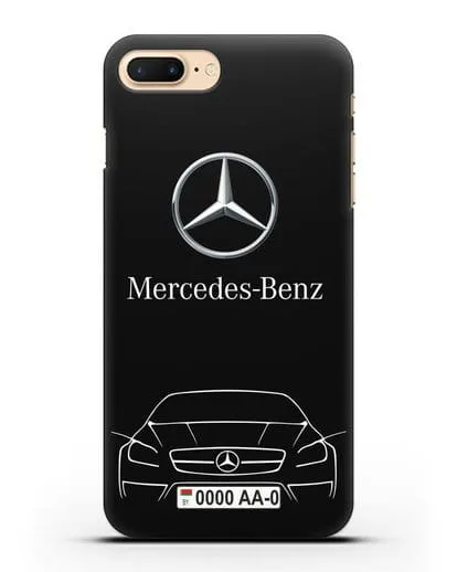 Чехол Mercedes Benz с автомобильным номером силиконовый для iPhone 7 Plus