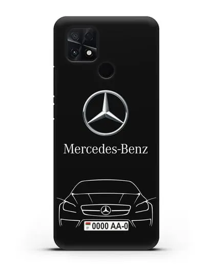 Чехол Mercedes Benz с автомобильным номером силиконовый для Xiaomi Poco C40