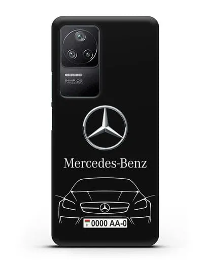 Чехол Mercedes Benz с автомобильным номером силиконовый для Xiaomi Poco F4