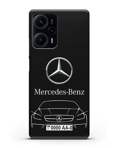 Чехол Mercedes Benz с автомобильным номером силиконовый для Xiaomi Poco F5