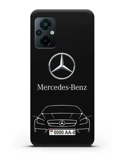 Чехол Mercedes Benz с автомобильным номером силиконовый для Xiaomi Poco M5