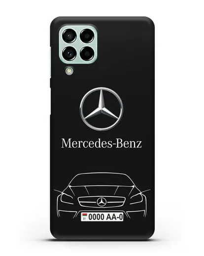 Чехол Mercedes Benz с автомобильным номером силиконовый для Samsung Galaxy M53 [SM-M536]