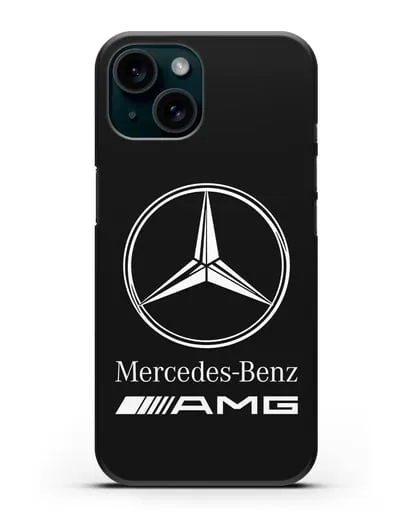 Чехол с логотипом Mercedes Benz AMG силиконовый для iPhone 15