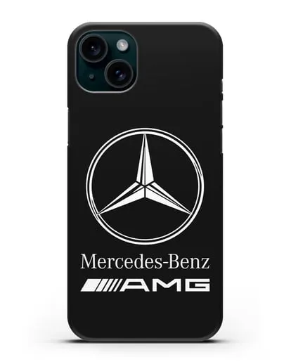 Чехол с логотипом Mercedes Benz AMG силиконовый для iPhone 15 Plus