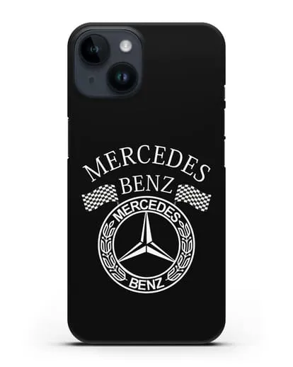 Чехол с надписью и логотипом Мерседес Бенц силиконовый для iPhone 14