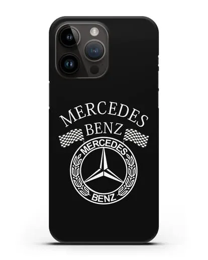 Чехол с надписью и логотипом Мерседес Бенц силиконовый для iPhone 14 Pro Max