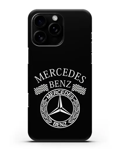 Чехол с надписью и логотипом Мерседес Бенц силиконовый для iPhone 16 Pro Max