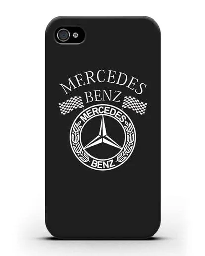 Чехол с надписью и логотипом Мерседес Бенц силиконовый для iPhone 4/4s