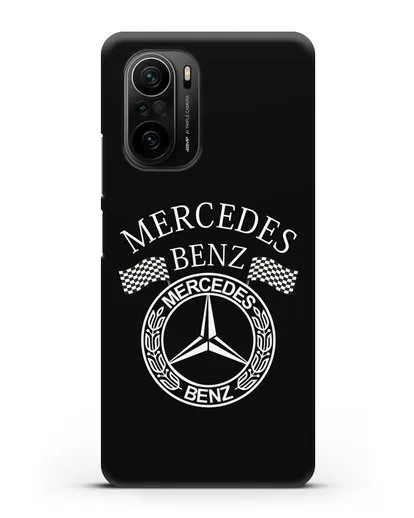 Чехол с надписью и логотипом Мерседес Бенц силиконовый для Xiaomi Poco F3
