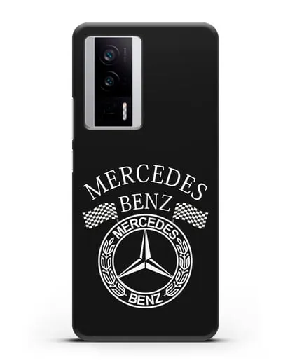 Чехол с надписью и логотипом Мерседес Бенц силиконовый для Xiaomi Poco F5 Pro