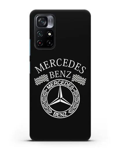Чехол с надписью и логотипом Мерседес Бенц силиконовый для Xiaomi Poco M4 Pro 5G