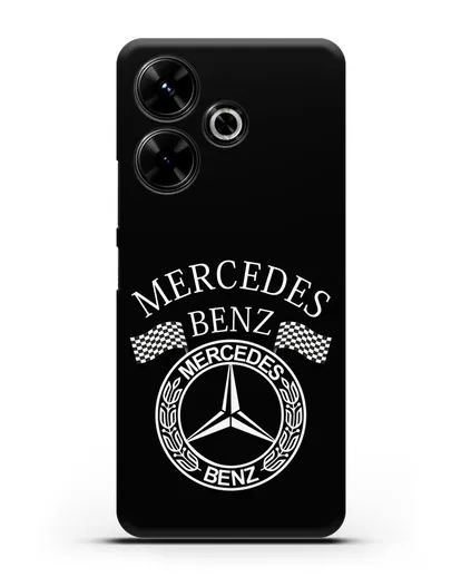 Чехол с надписью и логотипом Мерседес Бенц силиконовый для Xiaomi Poco M6