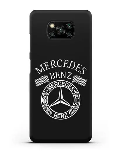 Чехол с надписью и логотипом Мерседес Бенц силиконовый для Xiaomi Poco X3