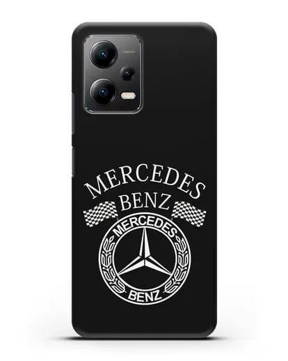 Чехол с надписью и логотипом Мерседес Бенц силиконовый для Xiaomi Poco X5