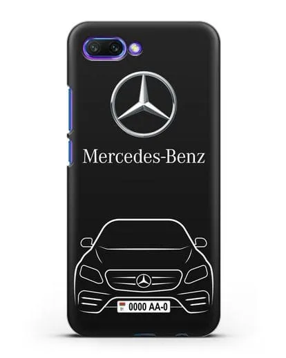 Чехол Mercedes Benz E-класс с автомобильным номером силиконовый для Honor 10