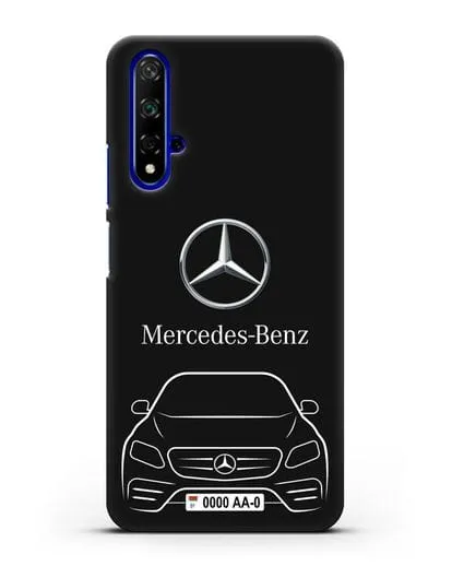 Чехол Mercedes Benz E-класс с автомобильным номером силиконовый для Honor 20