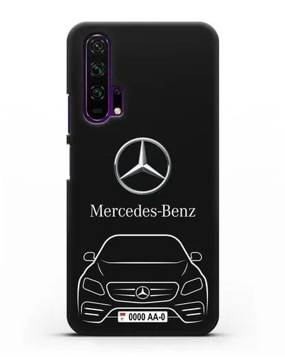 Чехол Mercedes Benz E-класс с автомобильным номером силиконовый для Honor 20 Pro