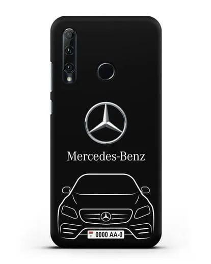Чехол Mercedes Benz E-класс с автомобильным номером силиконовый для Honor 20e