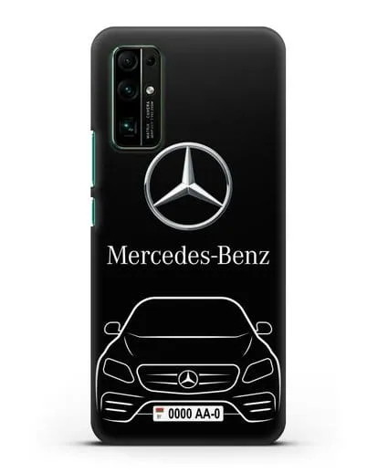 Чехол Mercedes Benz E-класс с автомобильным номером силиконовый для Honor 30