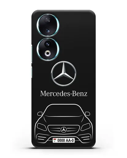 Чехол Mercedes Benz E-класс с автомобильным номером силиконовый для Honor 90